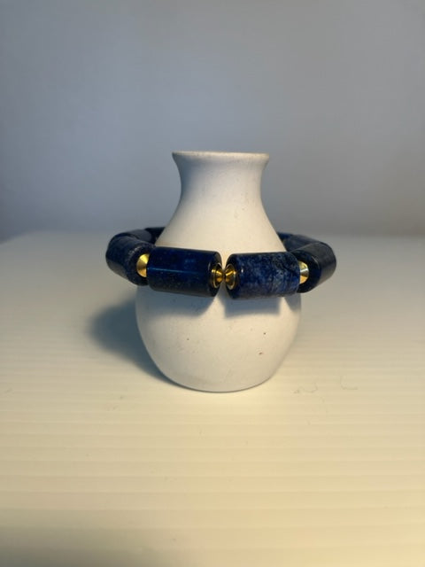 Lapis Barrel Bracelet