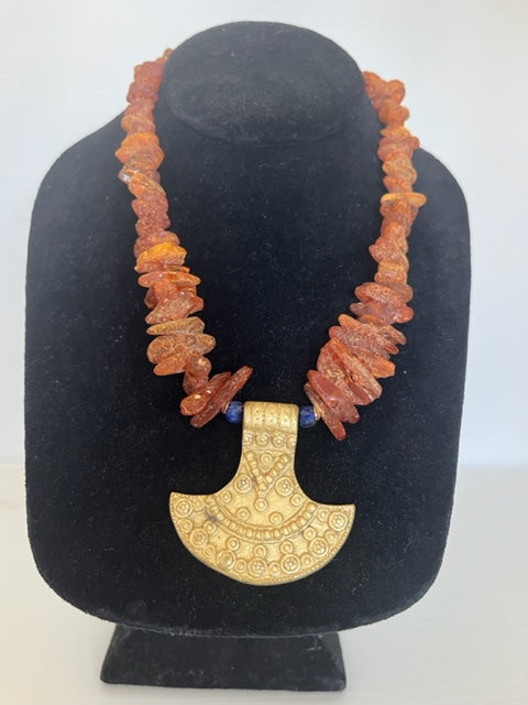 Amber Shield Necklace
