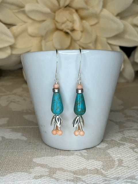 Turquoise Tulip Earrings