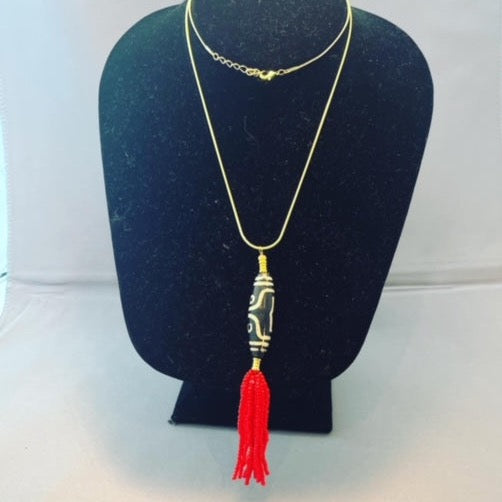 Crimson Tassel Necklace