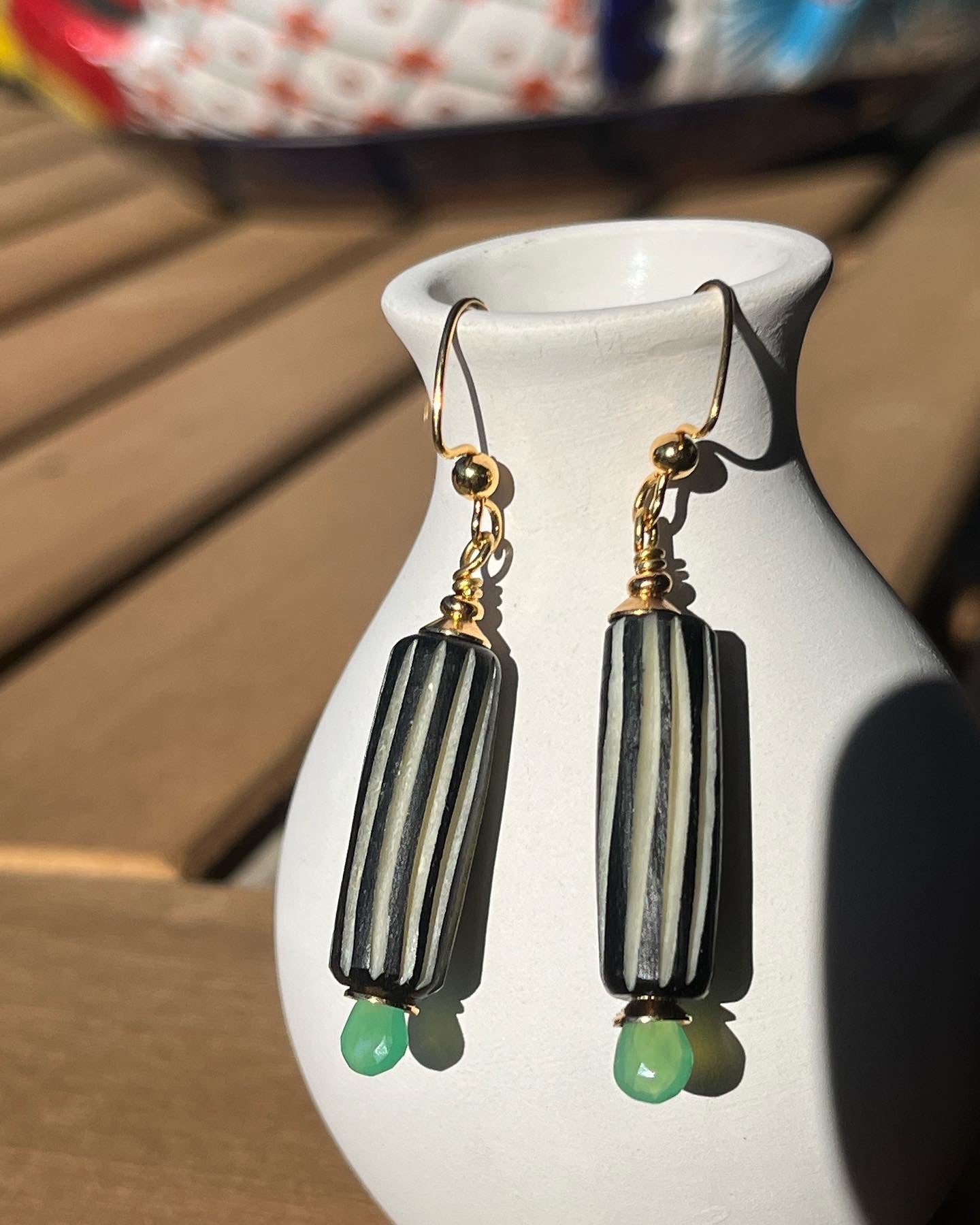 Striped Bone Earrings