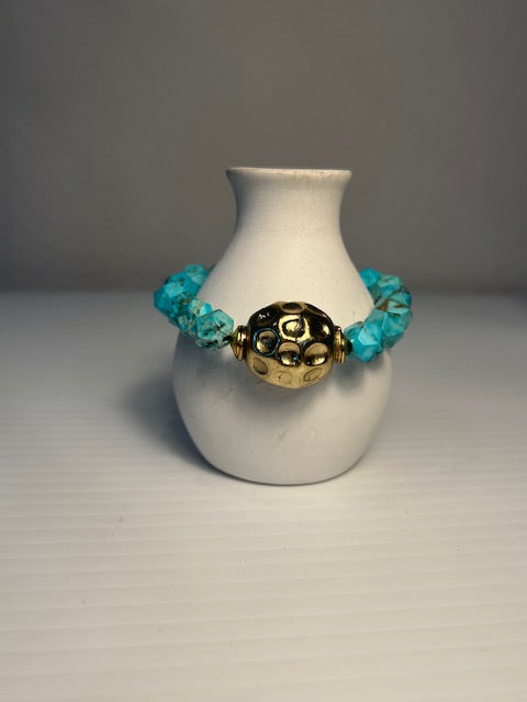Turquoise Brass Bracelet