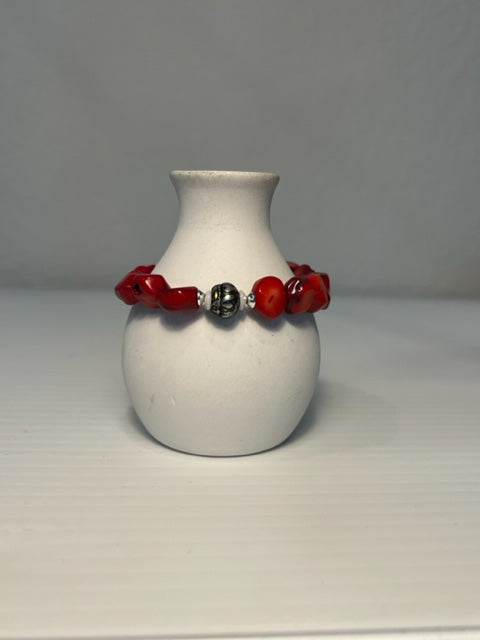 Coral Pearl Bracelet