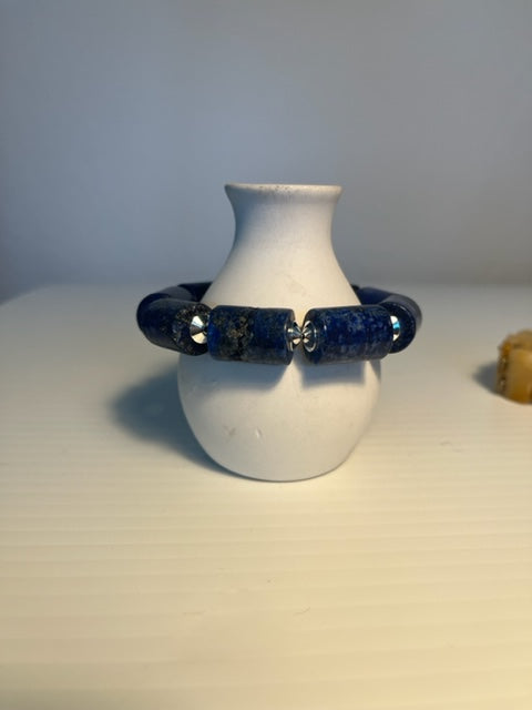 Lapis Barrel Bracelet