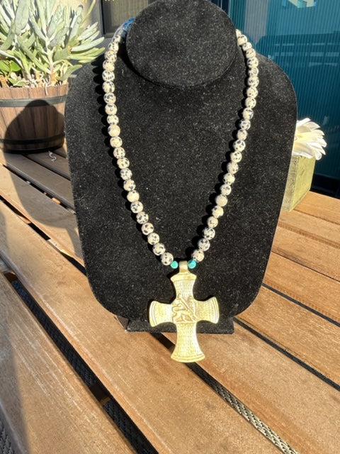 Jasper Cross Necklace