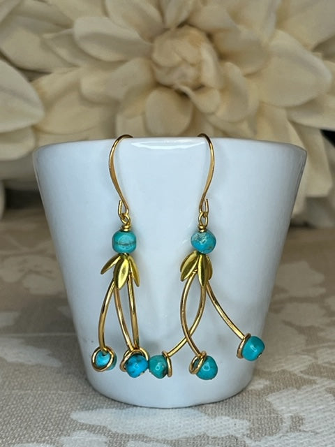 Turquoise Fuschia Earrings