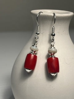 Coral Moon Earrings